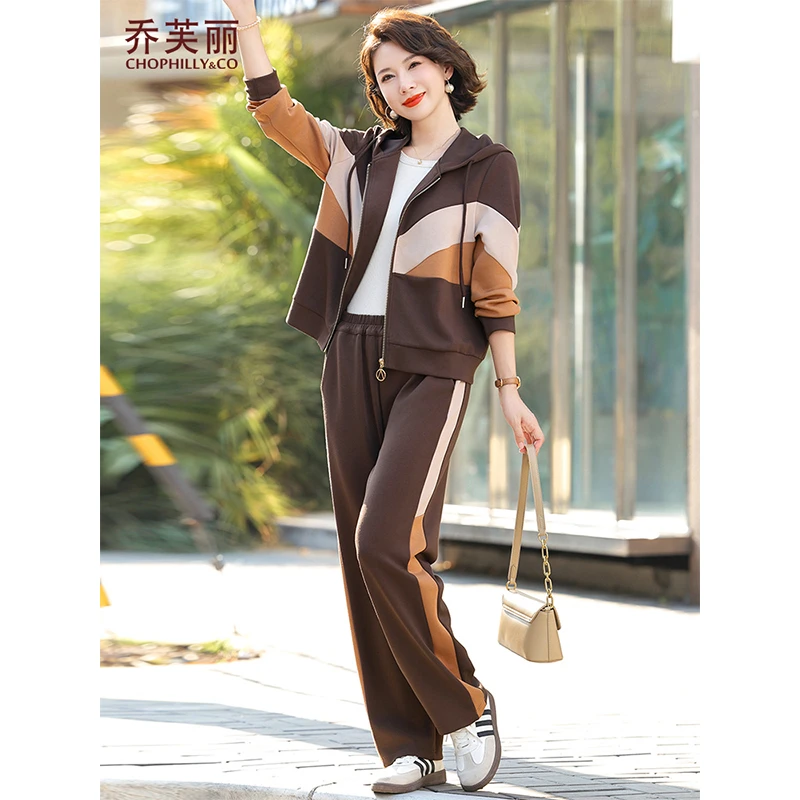 妈妈装秋装运动服套装宽松大码中年女装洋气上衣裤子两件套40岁50