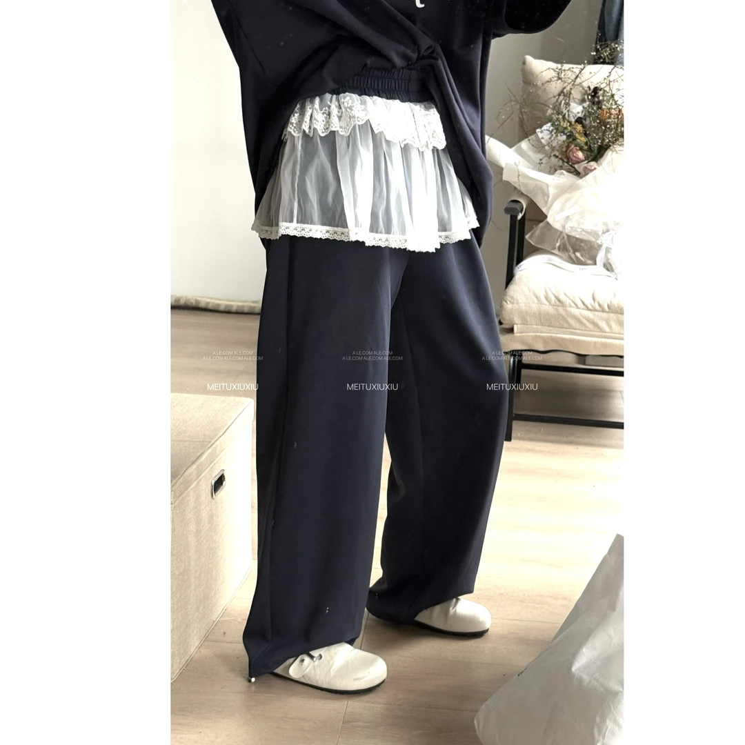 【阿乐家】大码微胖“芭蕾美学"拿捏时髦穿搭层次感屁帘休闲裤