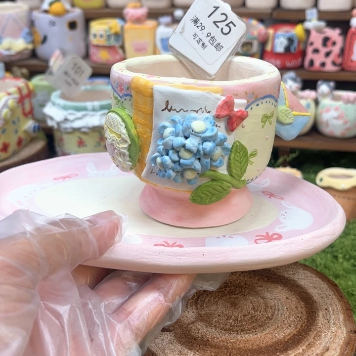 125花束花盆手绘花盆