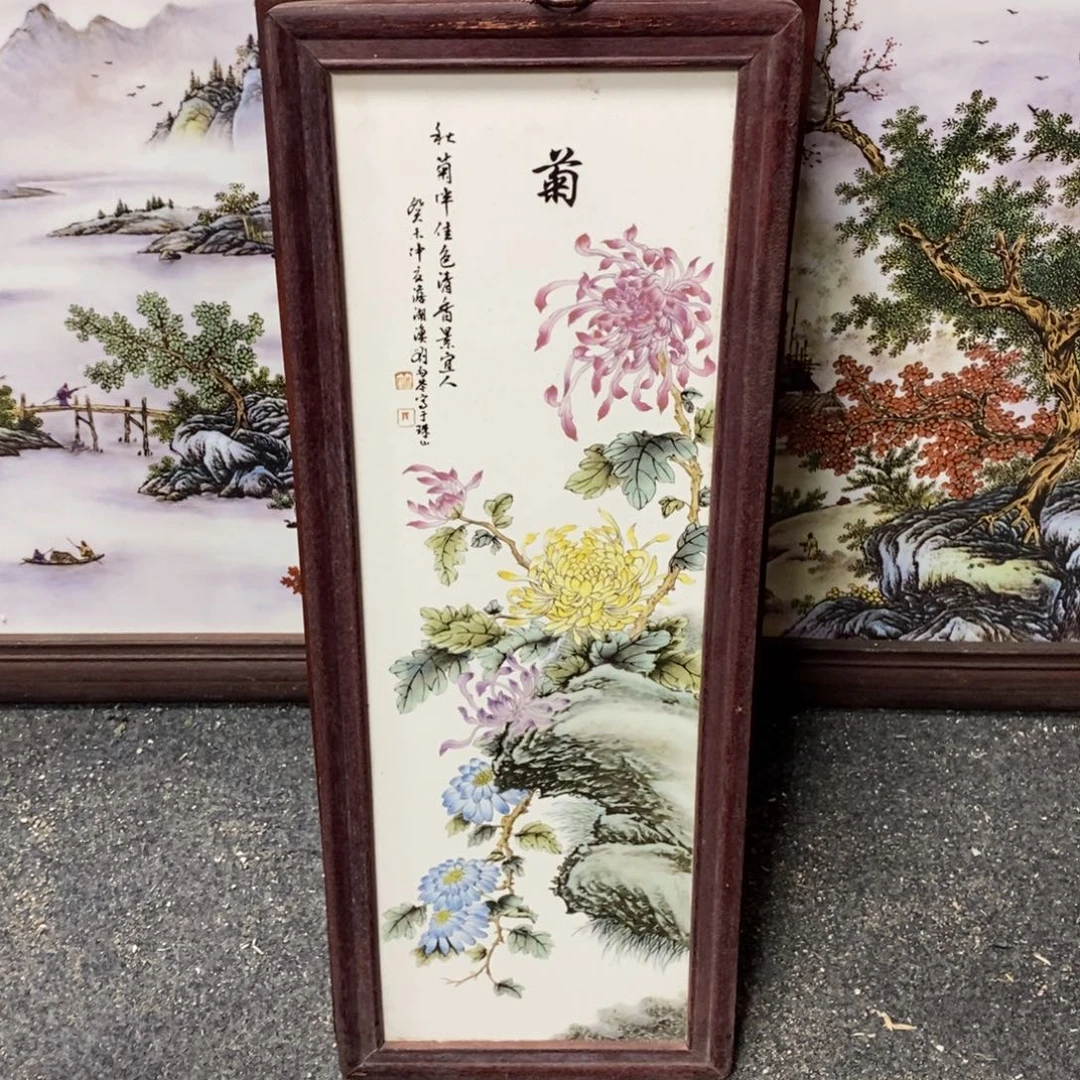 瓷片55*21 景德镇瓷板画柴窑烧制