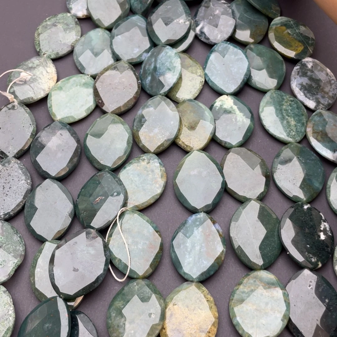 玛瑙/玉髓未镶嵌珠宝半成品水草玛瑙树叶形状1条卡30*40