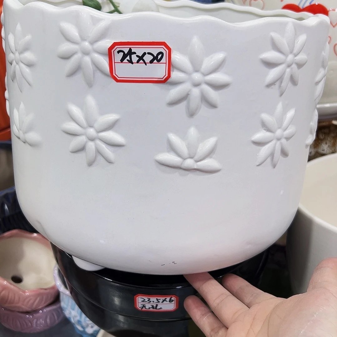 外贸尾单陶瓷花盆凑10米包邮