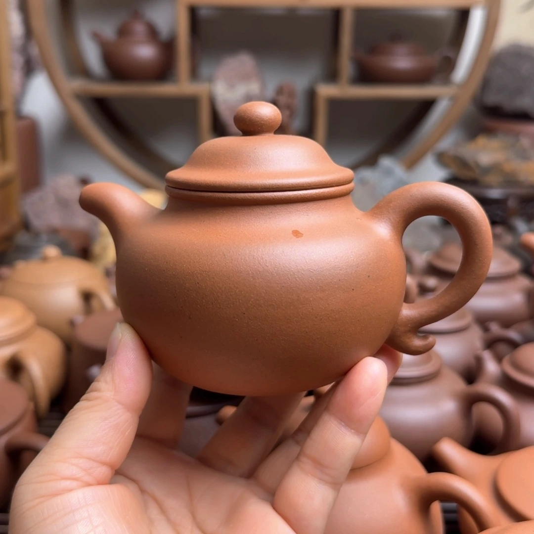 茶壶紫砂260cc莲子黄龙山红泥