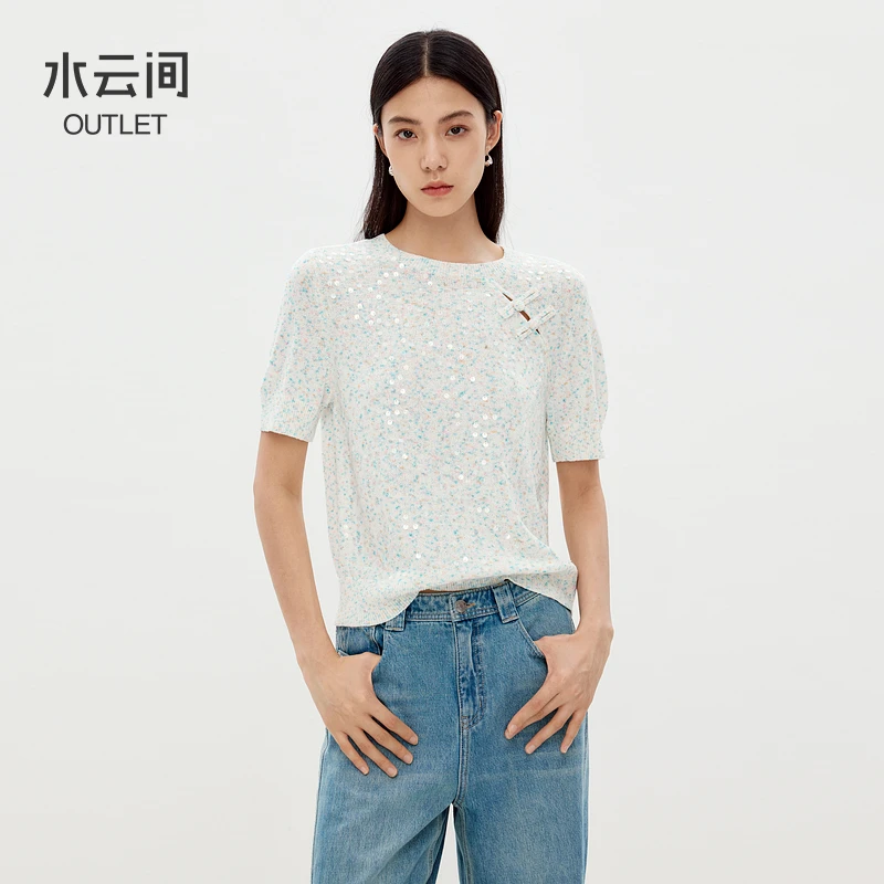 【毛针织衫】水云间中国风盘扣毛针织衫短袖12430853