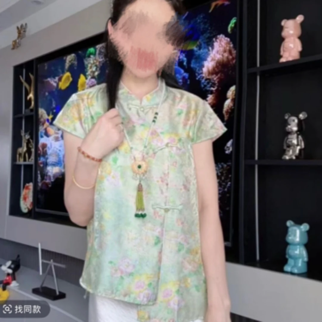 绝美浮光锦奥黛上衣
