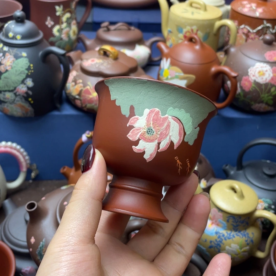 红泥茶杯紫砂主人杯120cc