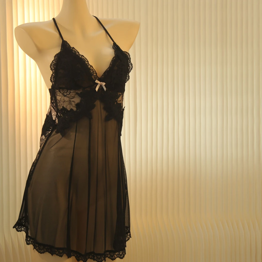 夏季女刺绣蕾丝高级感高腰显瘦A字型裙摆睡裙83