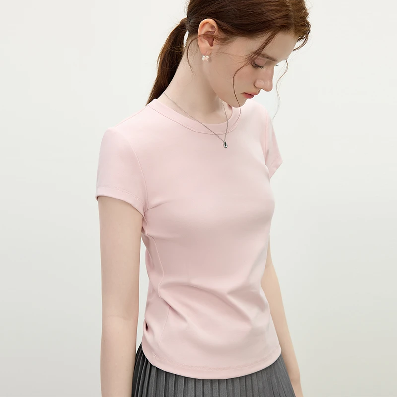 【金拐子专属】范思蓝恩正肩T恤修身上衣25FS12113