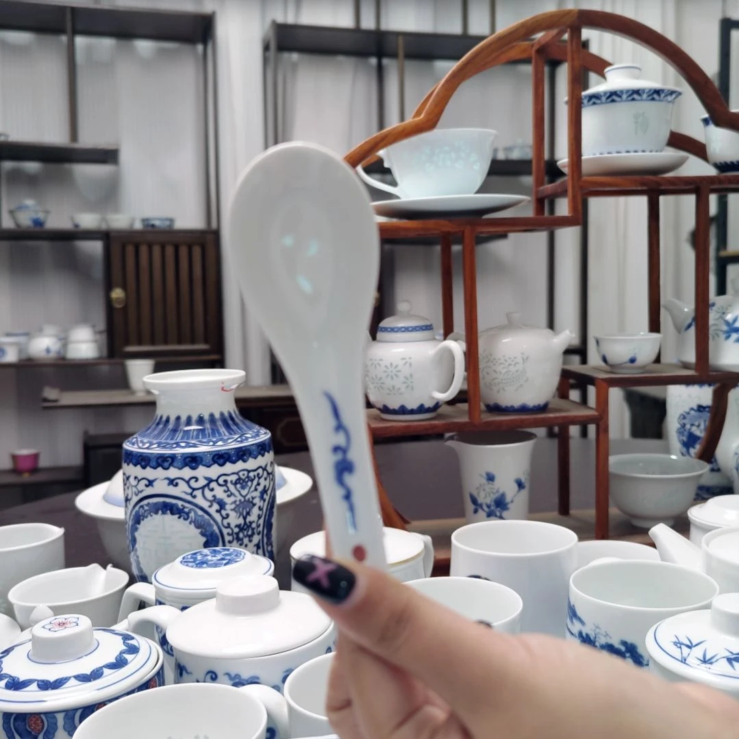 陶瓷青花通用小勺十只装