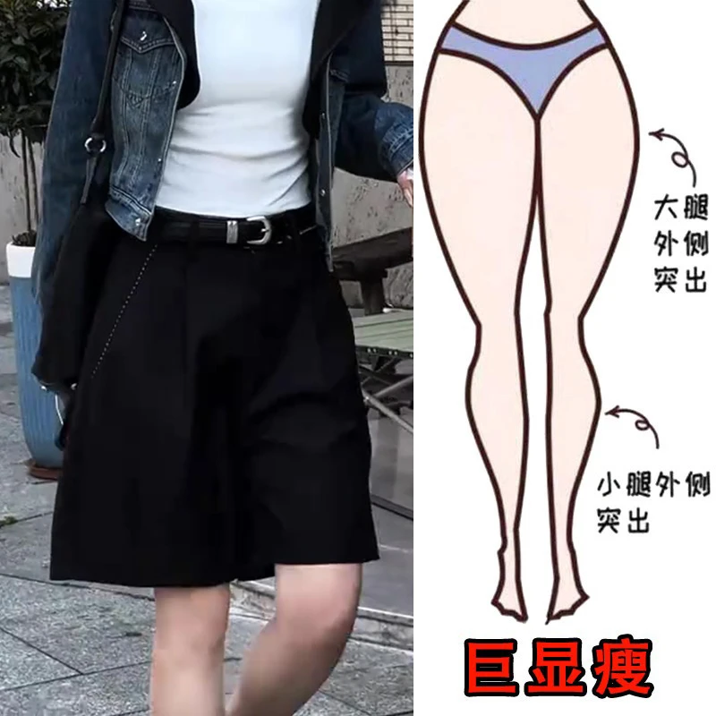 2025夏季薄款大码女装宽松阔腿休闲短裤胖妹妹显瘦高腰A字热裤