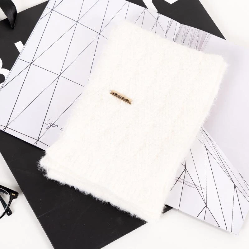 安可拉红色围巾女士新款毛线针织纯色波尔多潮韩系年会发热围巾