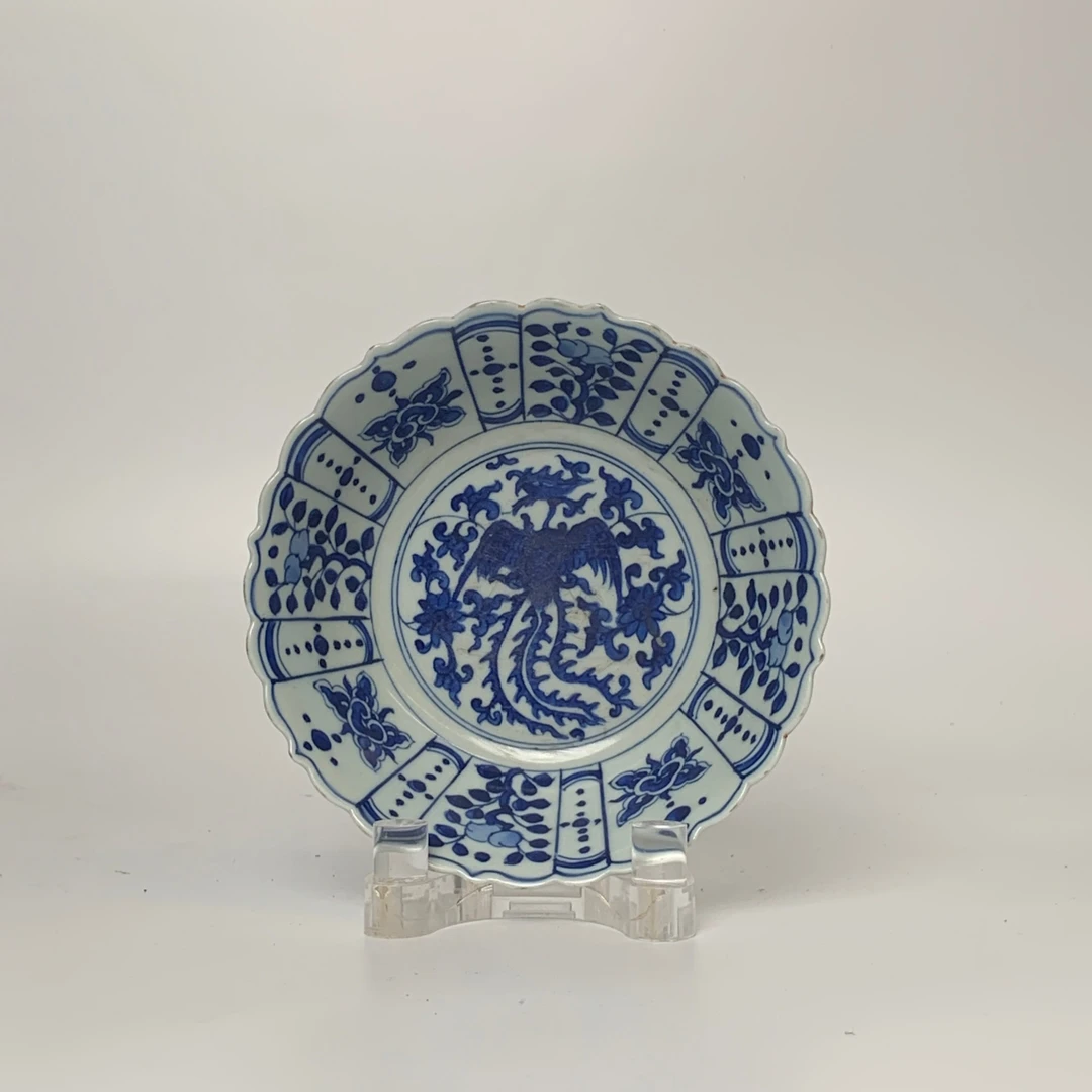 明晚期・青花凤纹花口盘ZBM24ZBM1217004