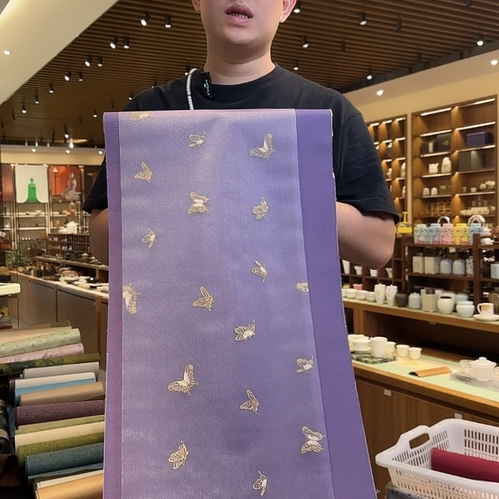 一米五防水茶席俩件套紫蝴蝶