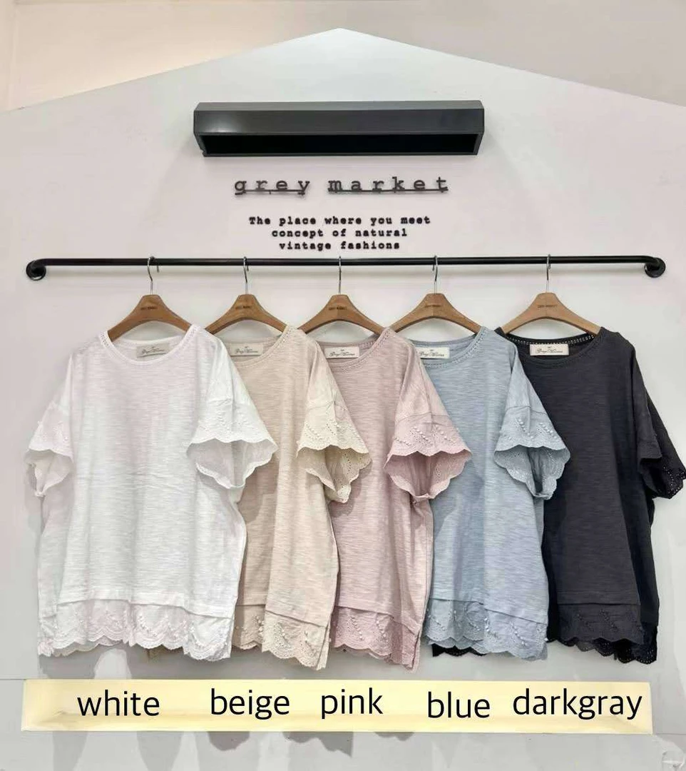 韩国正品不支持退换/蝴蝶结/蕾丝刺绣镂空半袖/0525