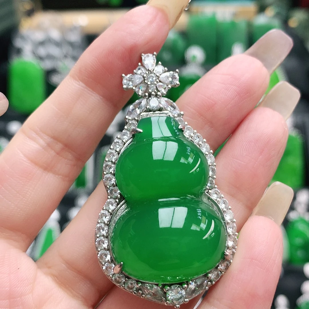 玛瑙/玉髓银S925镶嵌吊坠