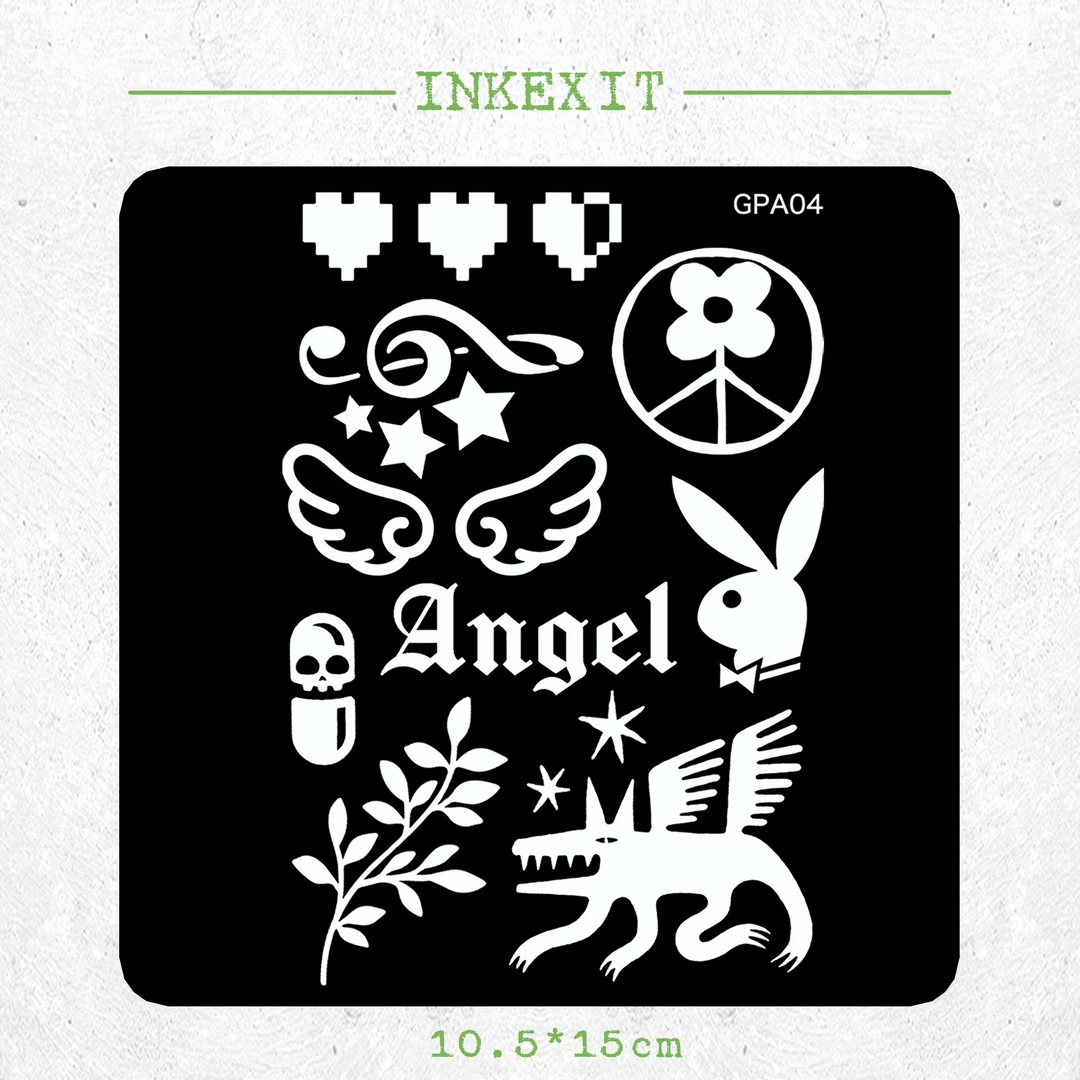 INKEXIT原创闪粉天使纹身贴古早辣妹DIY海边音乐节y2k派对贴纸