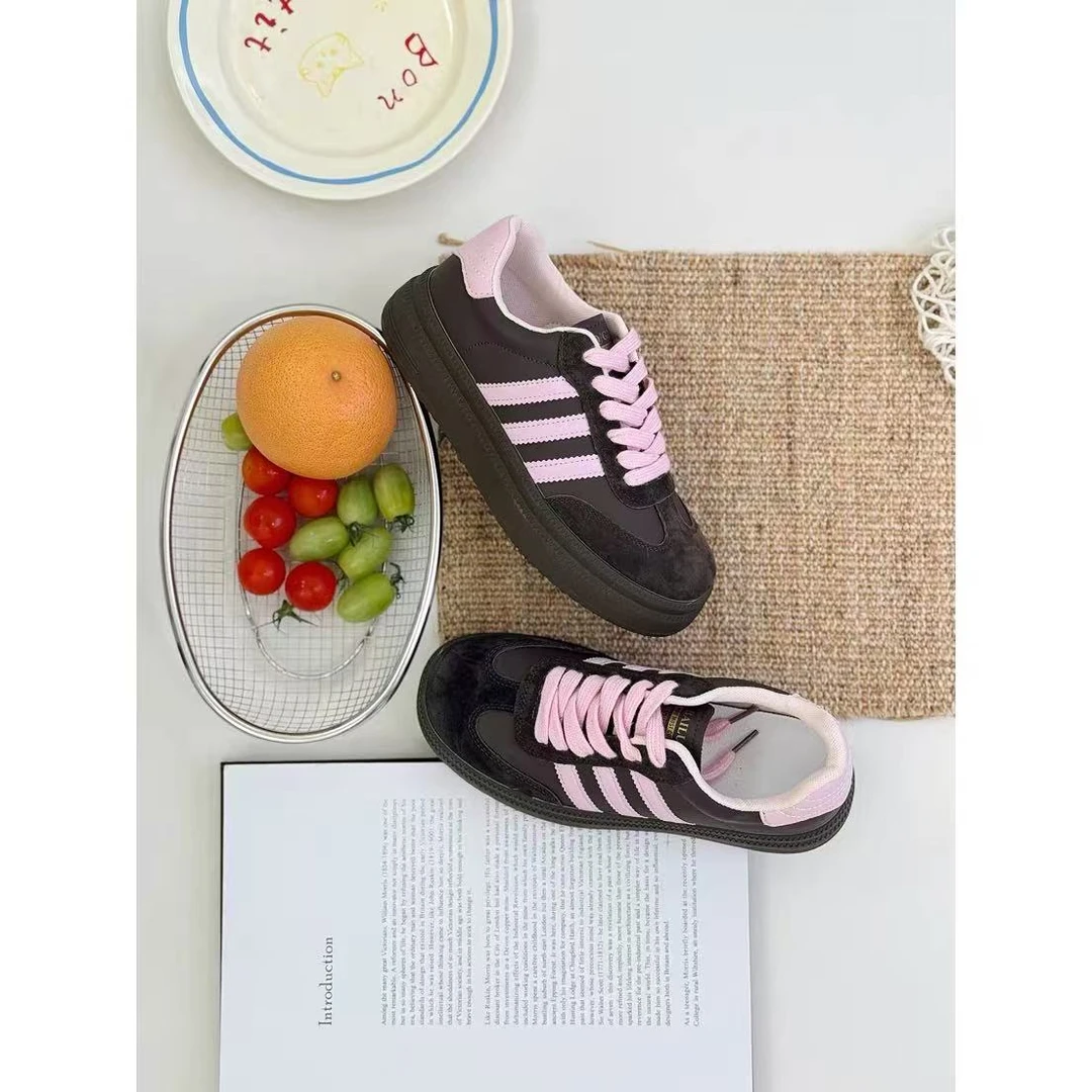 撞色德训厚底女款板鞋德训