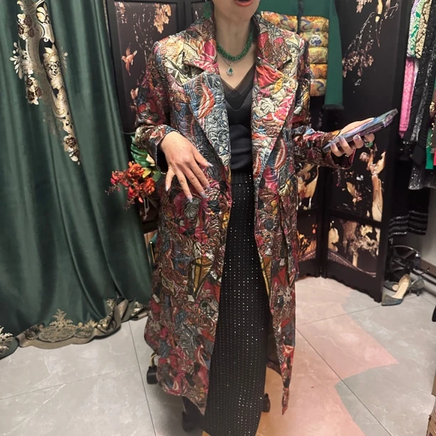 【清舱孤品外套合集】黑花色立体设计款艺术长外套