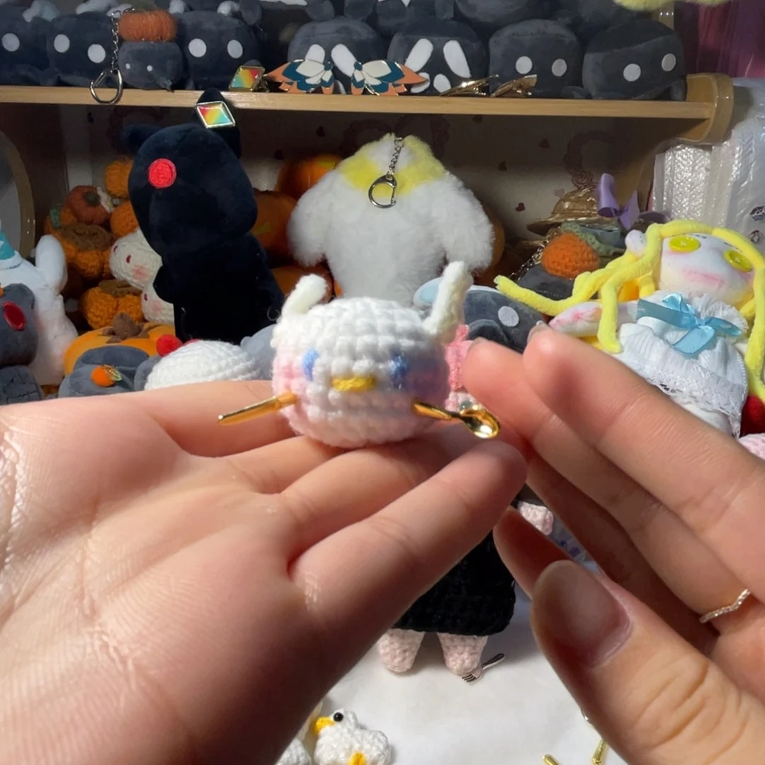 毛绒小白鸟挂件1个