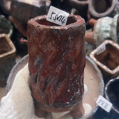 红陶粗陶花盆手工