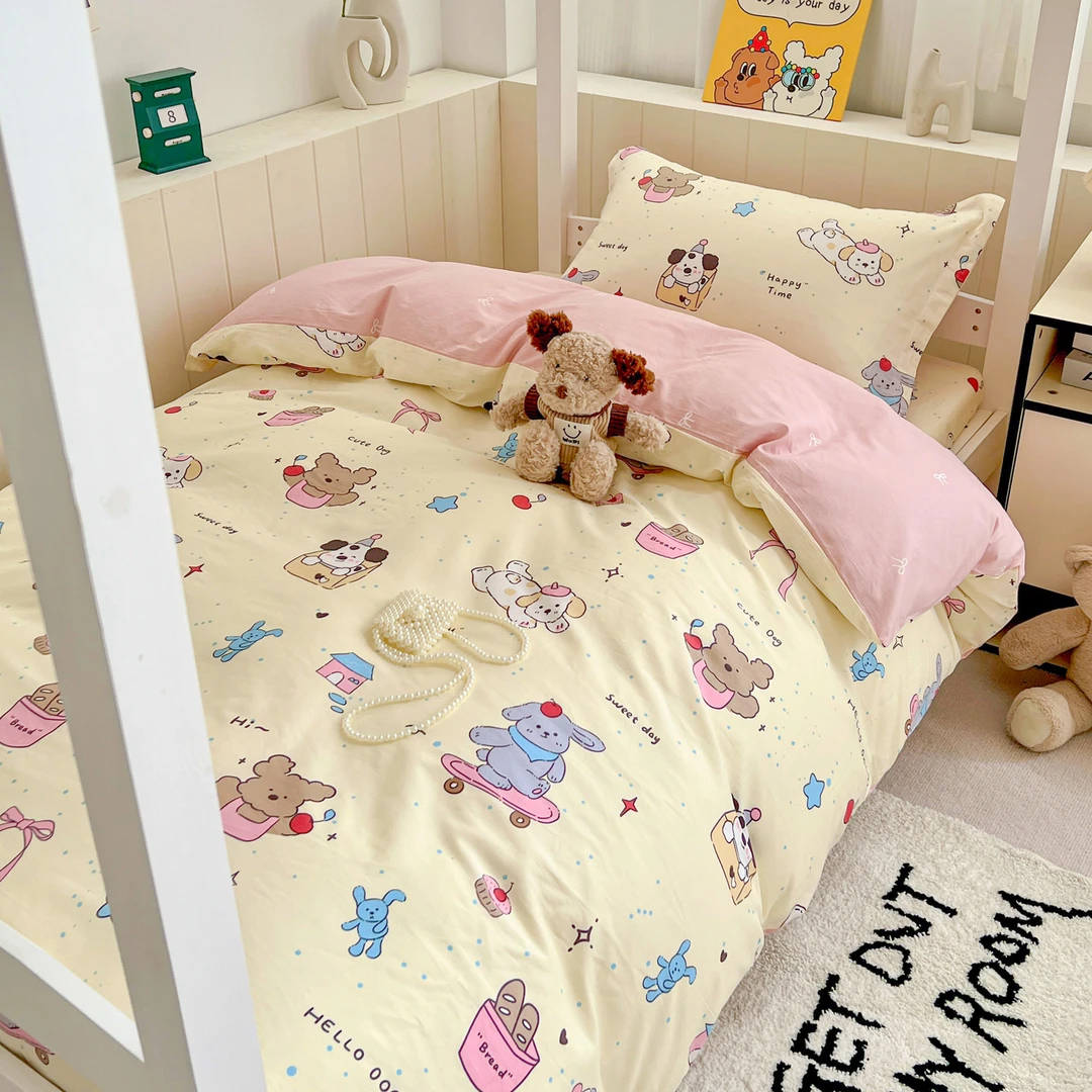 开学季学生宿舍纯棉三件套全棉初中高中大学寝室上下铺床上用品cy