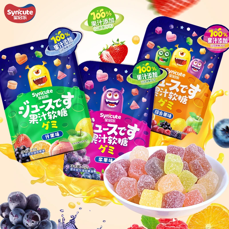 星启乐 syncute缤纷真果汁软糖Q弹不粘牙网红多种口味的糖果软糖