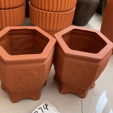 粗陶红陶花盆774