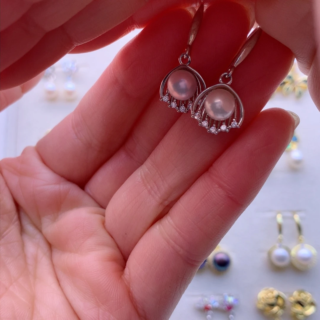 淡水珍珠耳饰合金