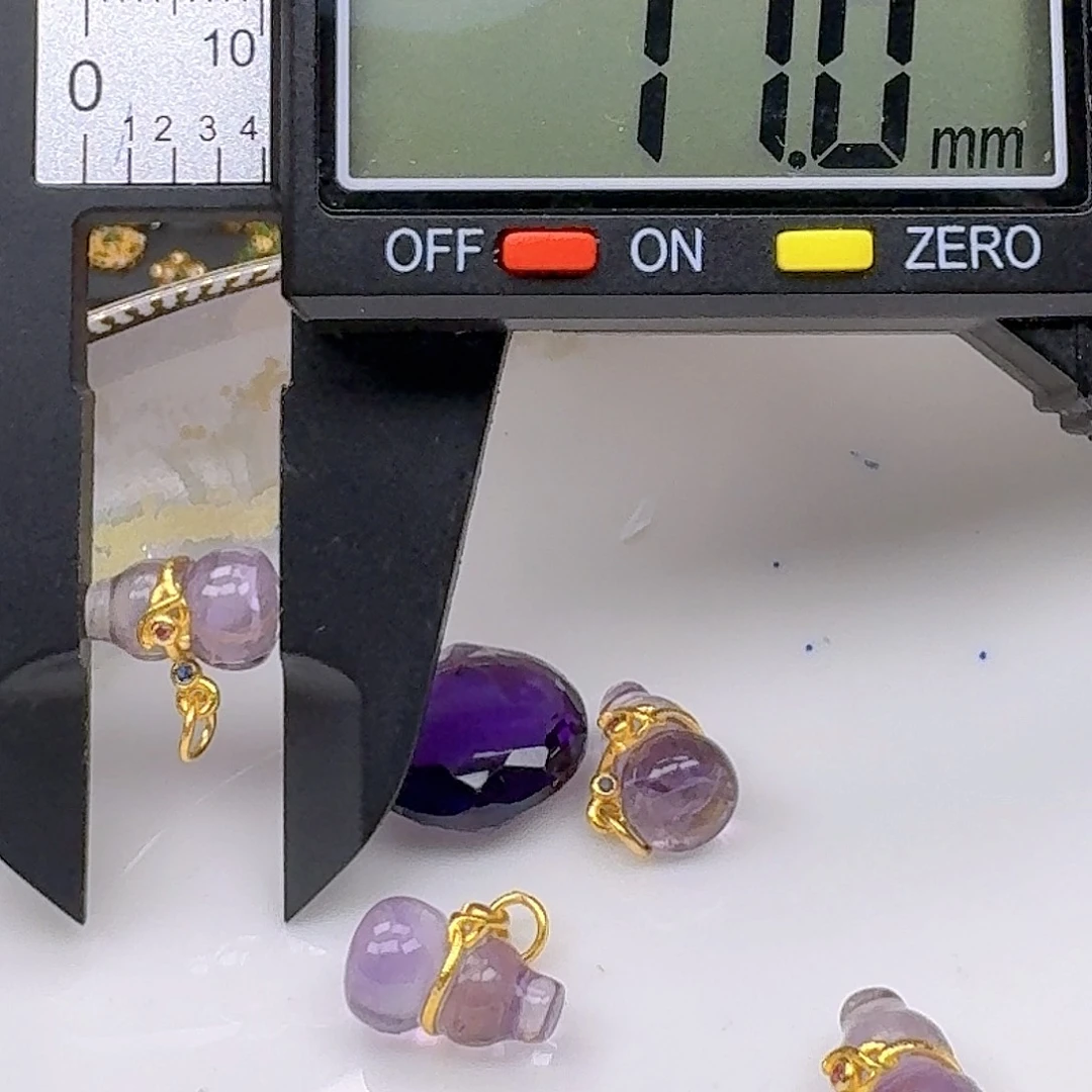 银S925镶嵌紫晶颈饰紫水晶925镶嵌107