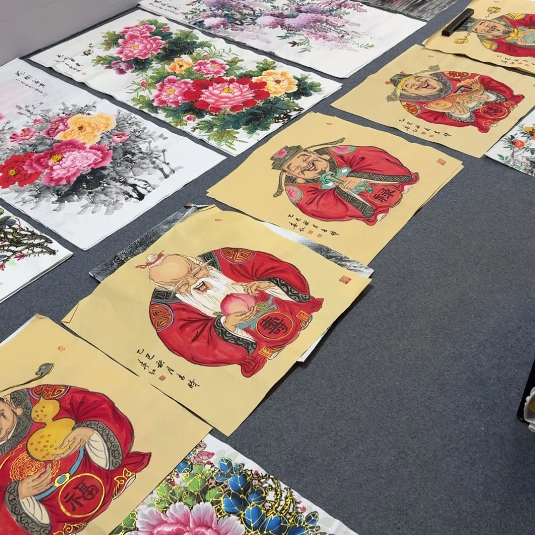 巴***尔国画四尺斗方70X70纯手绘作品