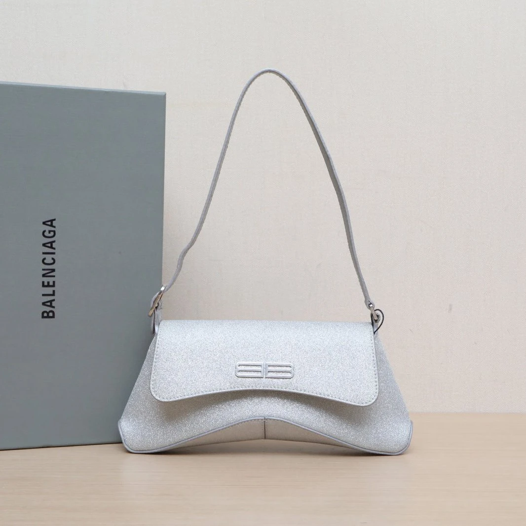 95新 Balenciaga/巴黎世家 【娇皮革C系列闪片腋下斜挎包887529