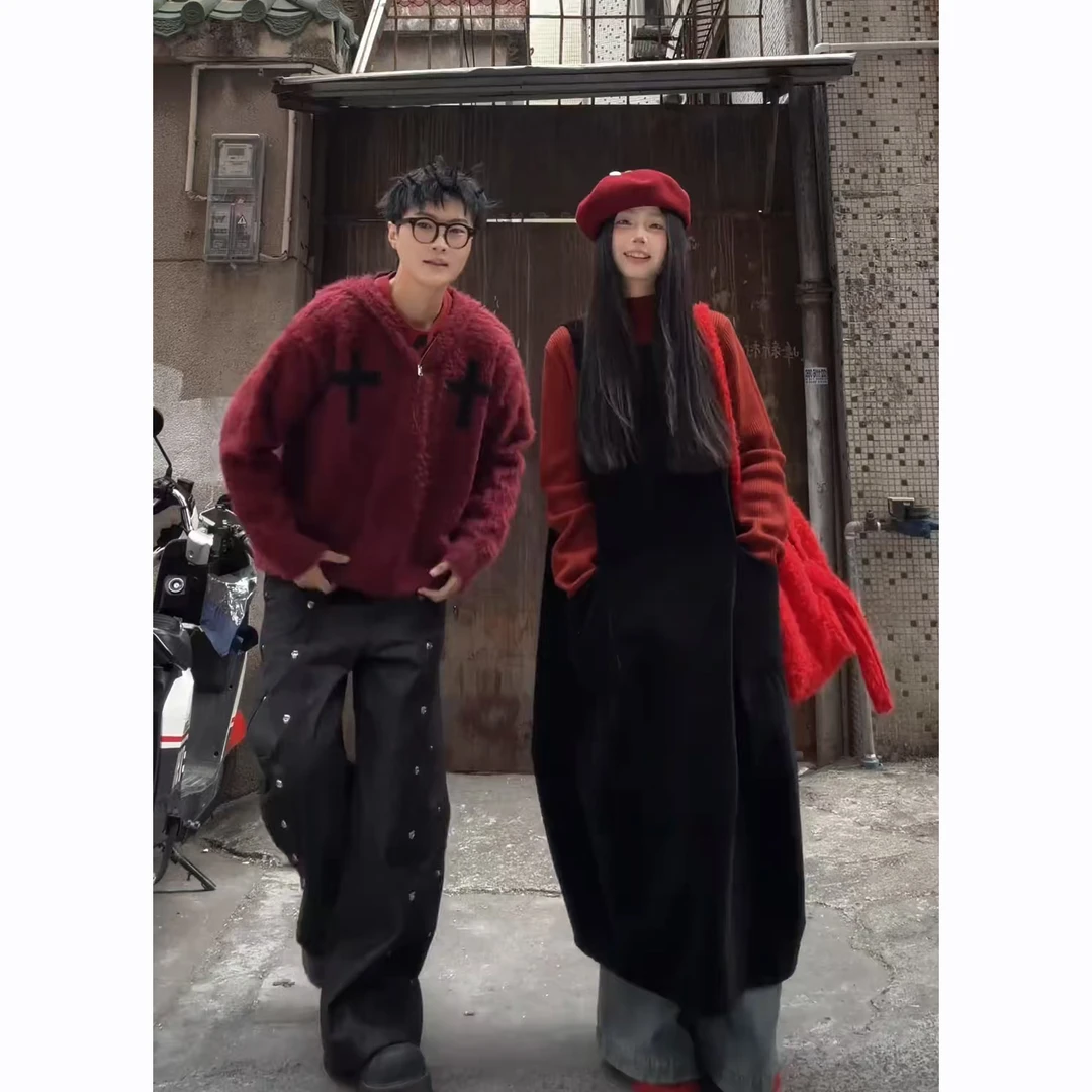 圣诞节穿搭2025年秋冬新款韩系百搭针织上衣无袖背心连衣裙两件套