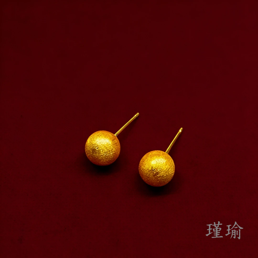 N07179经典黄色拉丝球球耳钉多样性发货49866