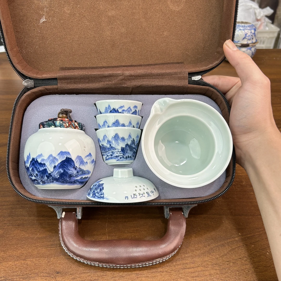 D571-陶瓷山水旅行茶具