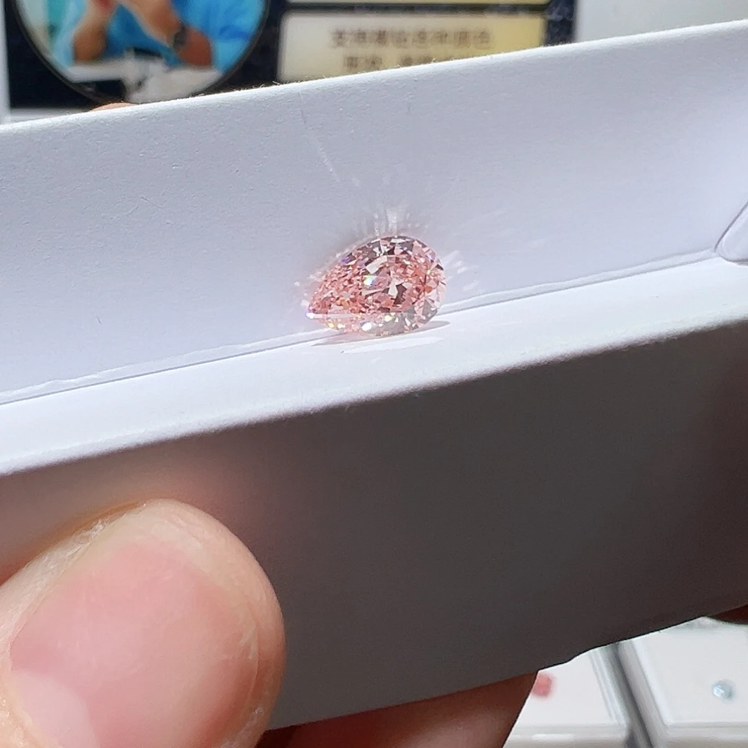 合成钻石裸石2.002ct粉钻水滴培育钻