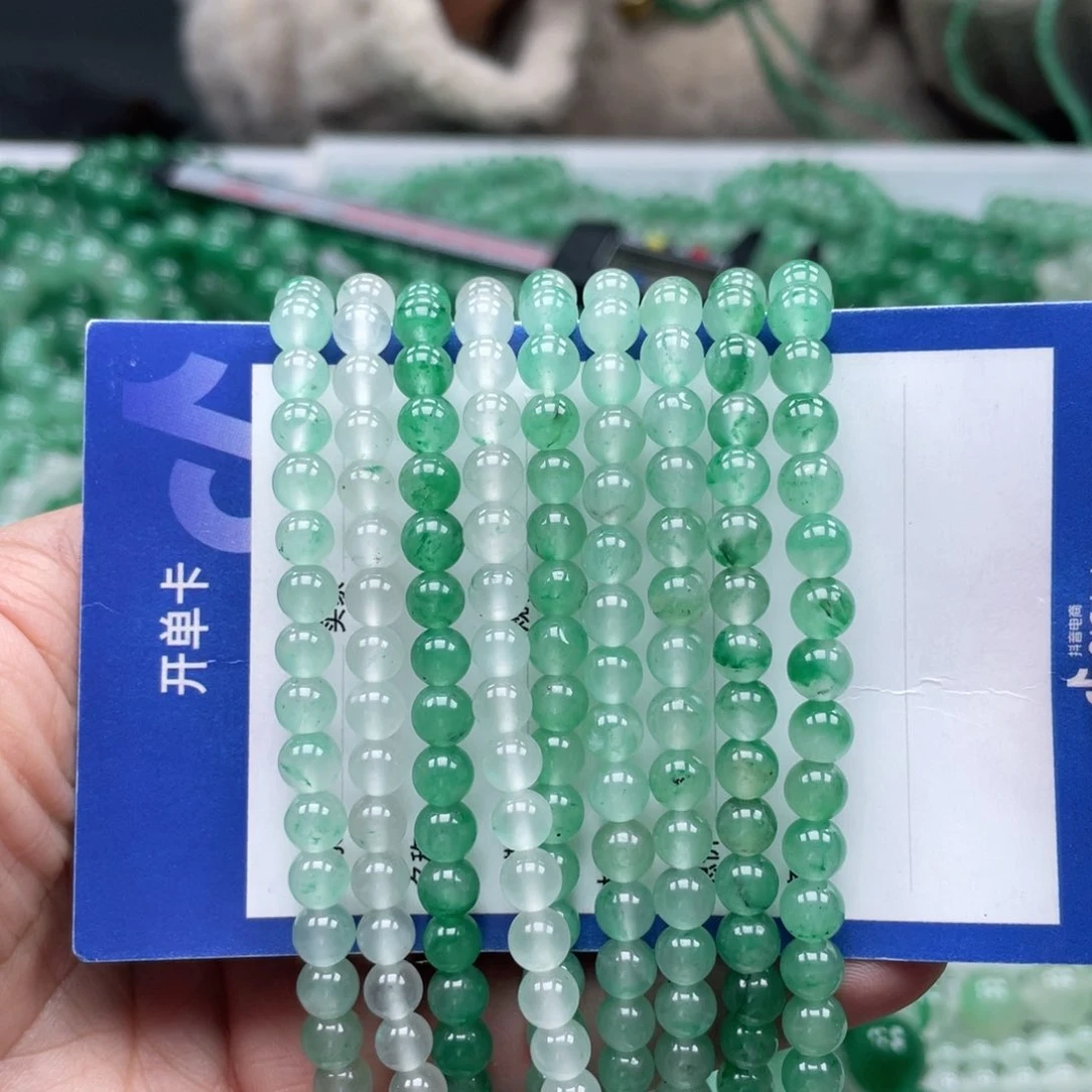 未镶嵌手串石英质玉（非洲翠）任选一条110颗