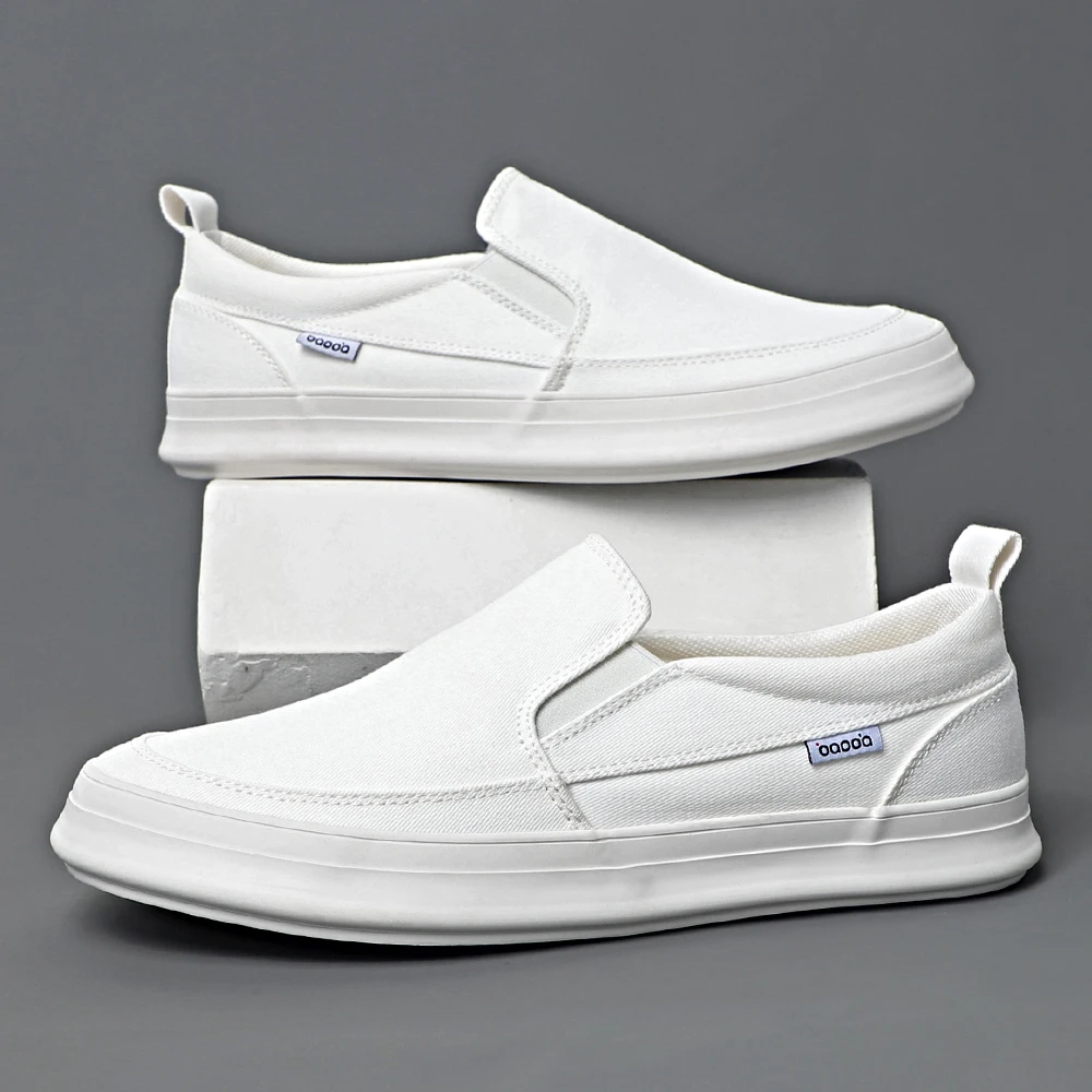 2025秋季新款帆布鞋男士一脚蹬懒人鞋轻便舒适鞋男套脚布鞋*25017