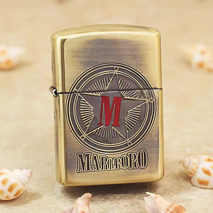 ZIPPO正品打火机/【红标万宝路】黄铜盔甲男士防风DY9912DK【俊昊1】