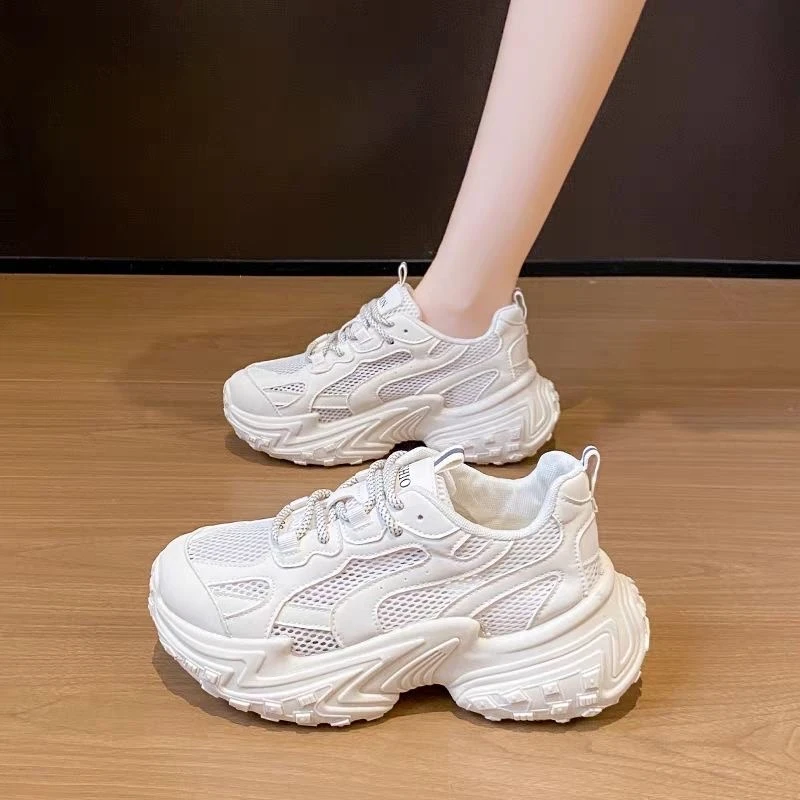 老爹鞋女透气网面圆头时尚休闲鞋韩版小个子厚底百搭运动鞋子G-12