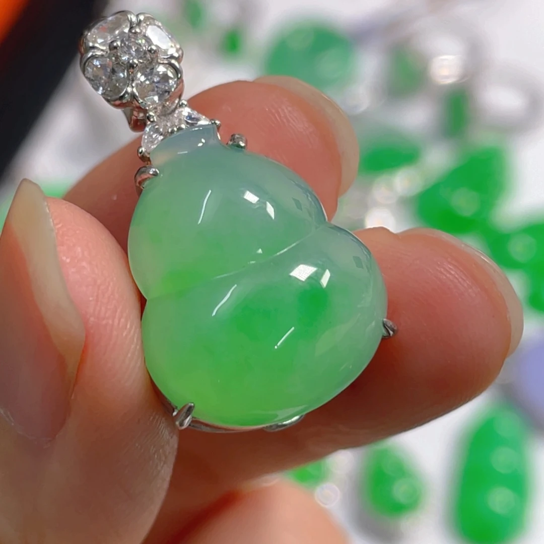 翡翠银S925镶嵌吊坠(不含链)