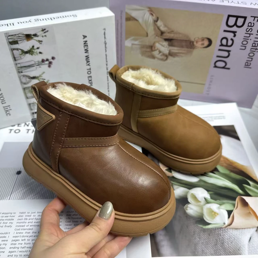 平底中筒靴冬季雪地靴加厚bra靴子百搭休闲ins