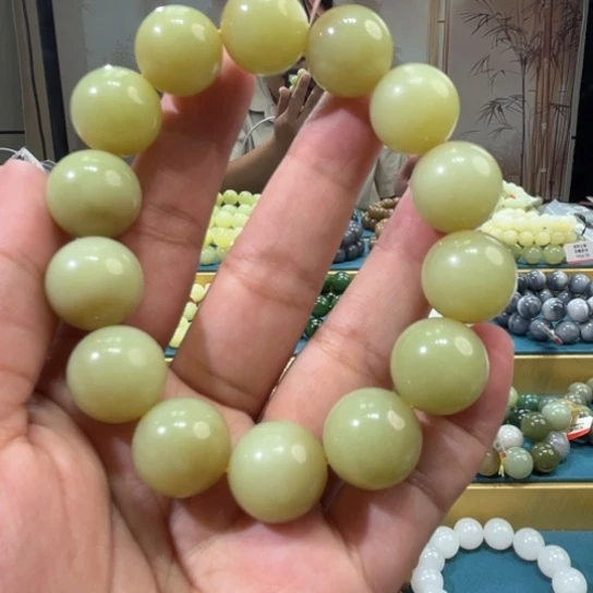 手链未镶嵌和田玉纯天然新疆若羌黄口带唐卡16