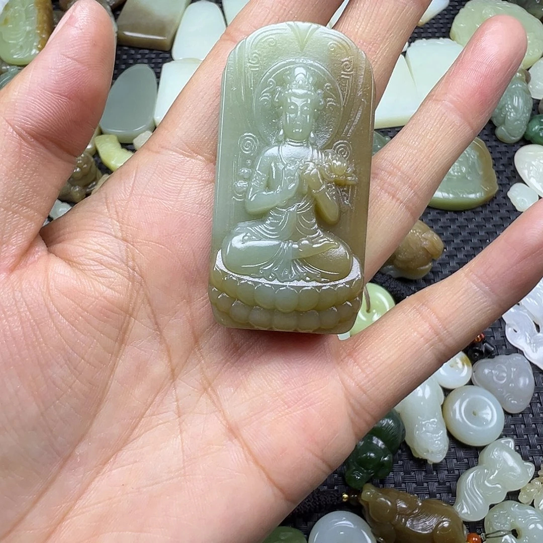 和田玉未镶嵌吊坠(不含链)卡56