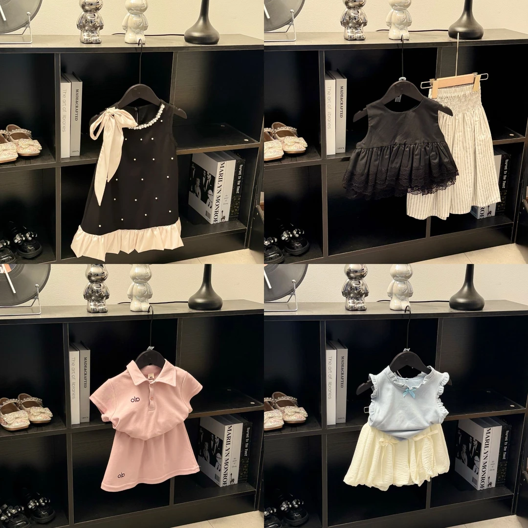 【401-499】2025年春夏新款洋气韩版短裙学院风jk女童套装