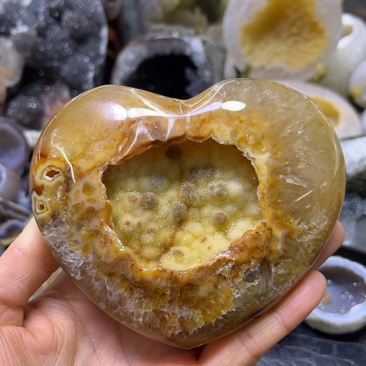 水晶14K金镶嵌珠宝半成品黄软爱心