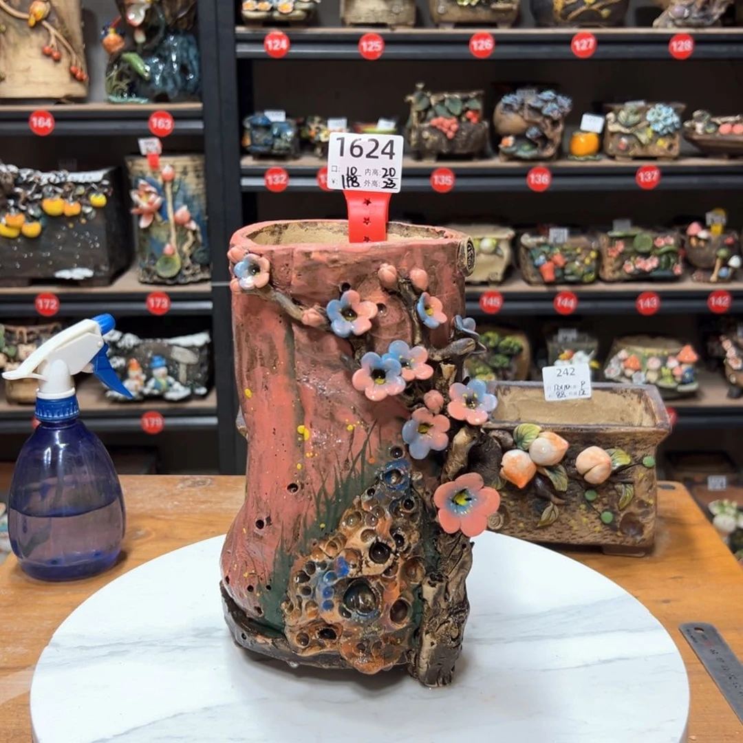 红陶1624微瑕，雨田花器
