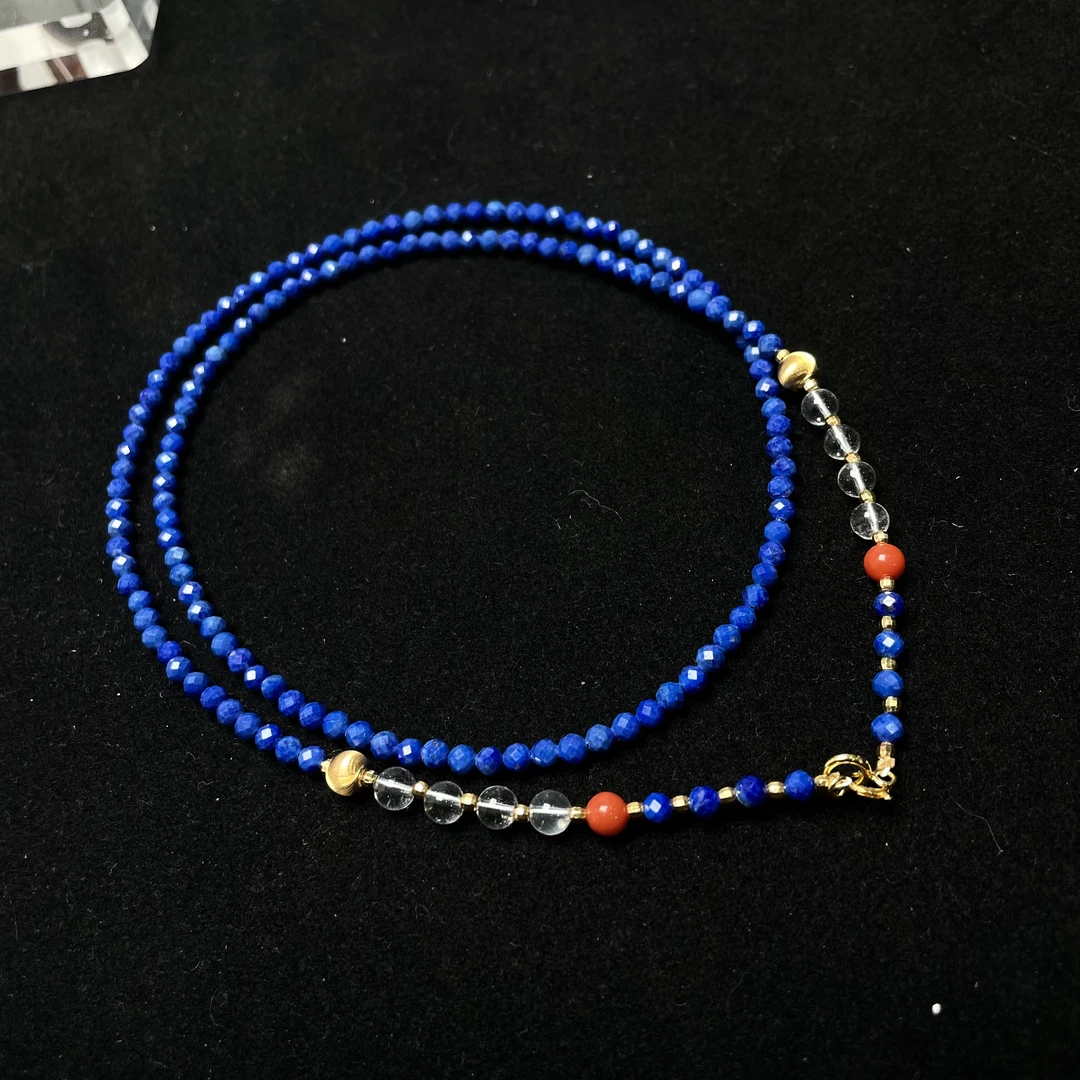 青金石刻面设计款项链   KT24111901