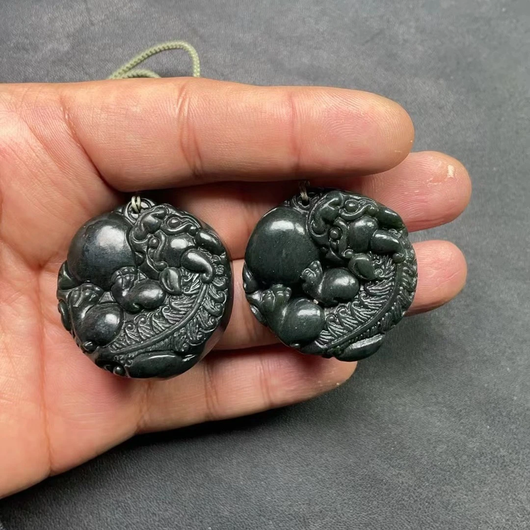 和田玉黑油青貔貅 多样性（拍一发一）