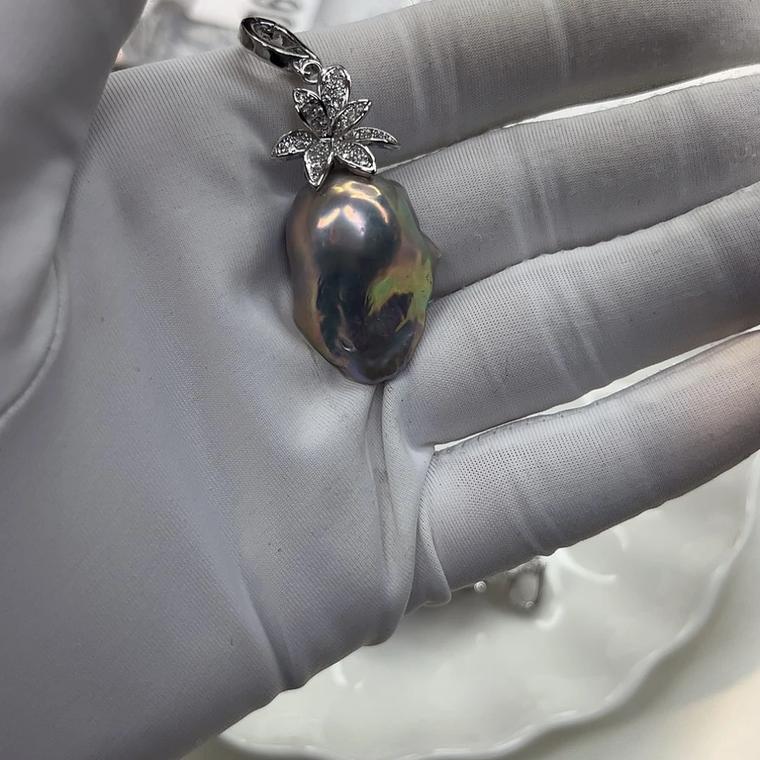 淡水珍珠合金耳饰