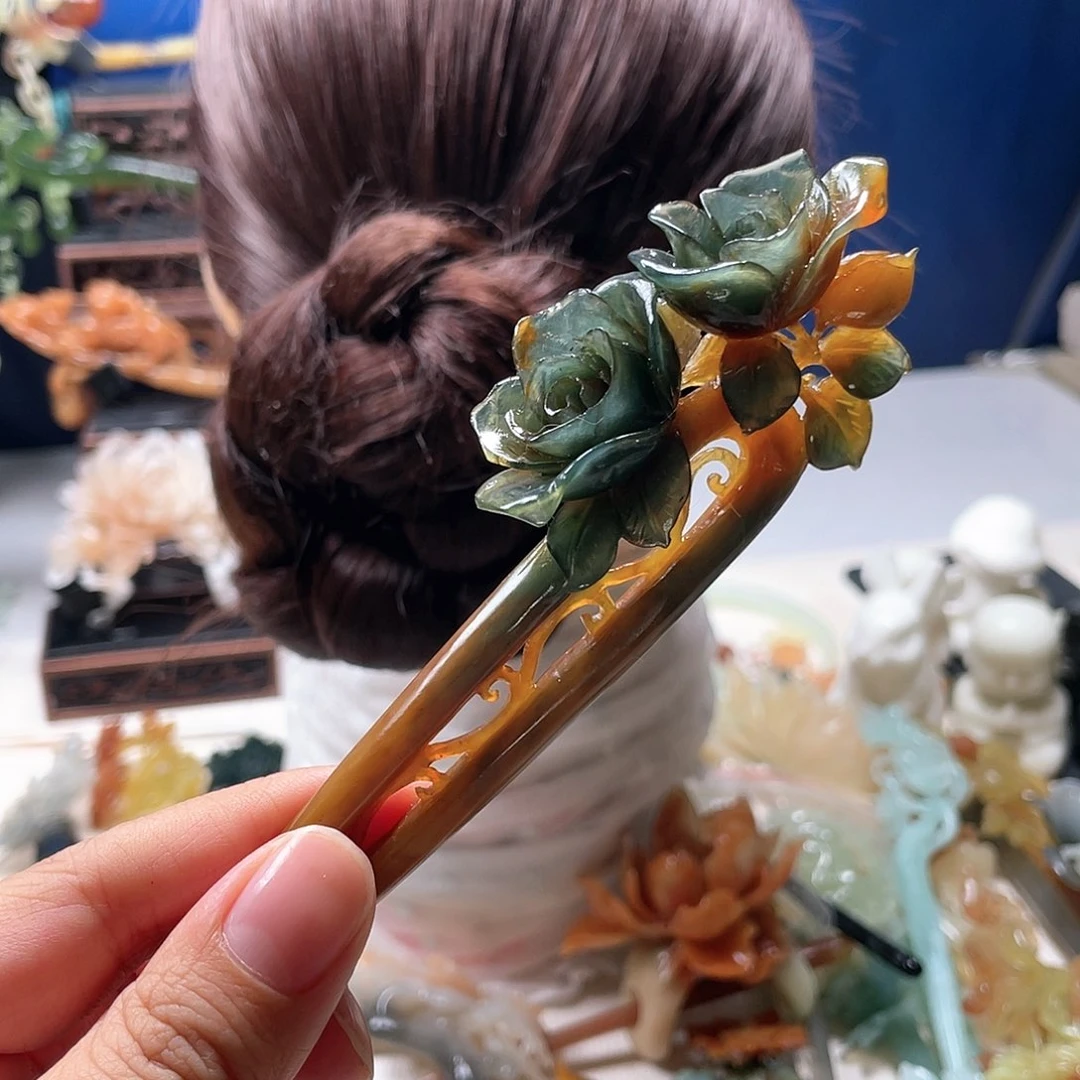 【闪购商品】未镶嵌岫玉发饰凤*颜